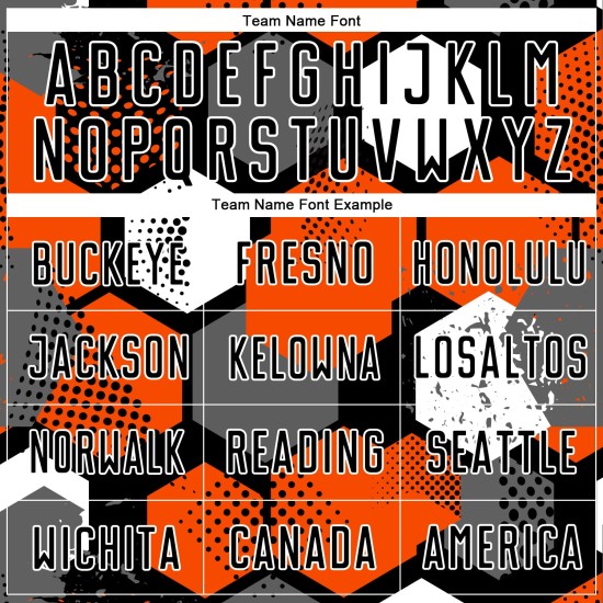 Maillot de football personnalisé orange noir et blanc par sublimation